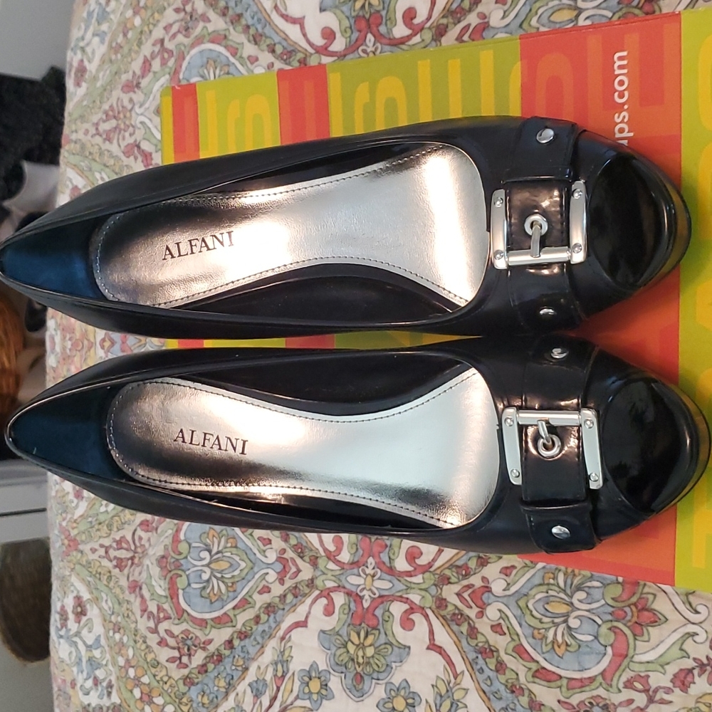 Alfani Black Patent Leather Peep toe Pumps